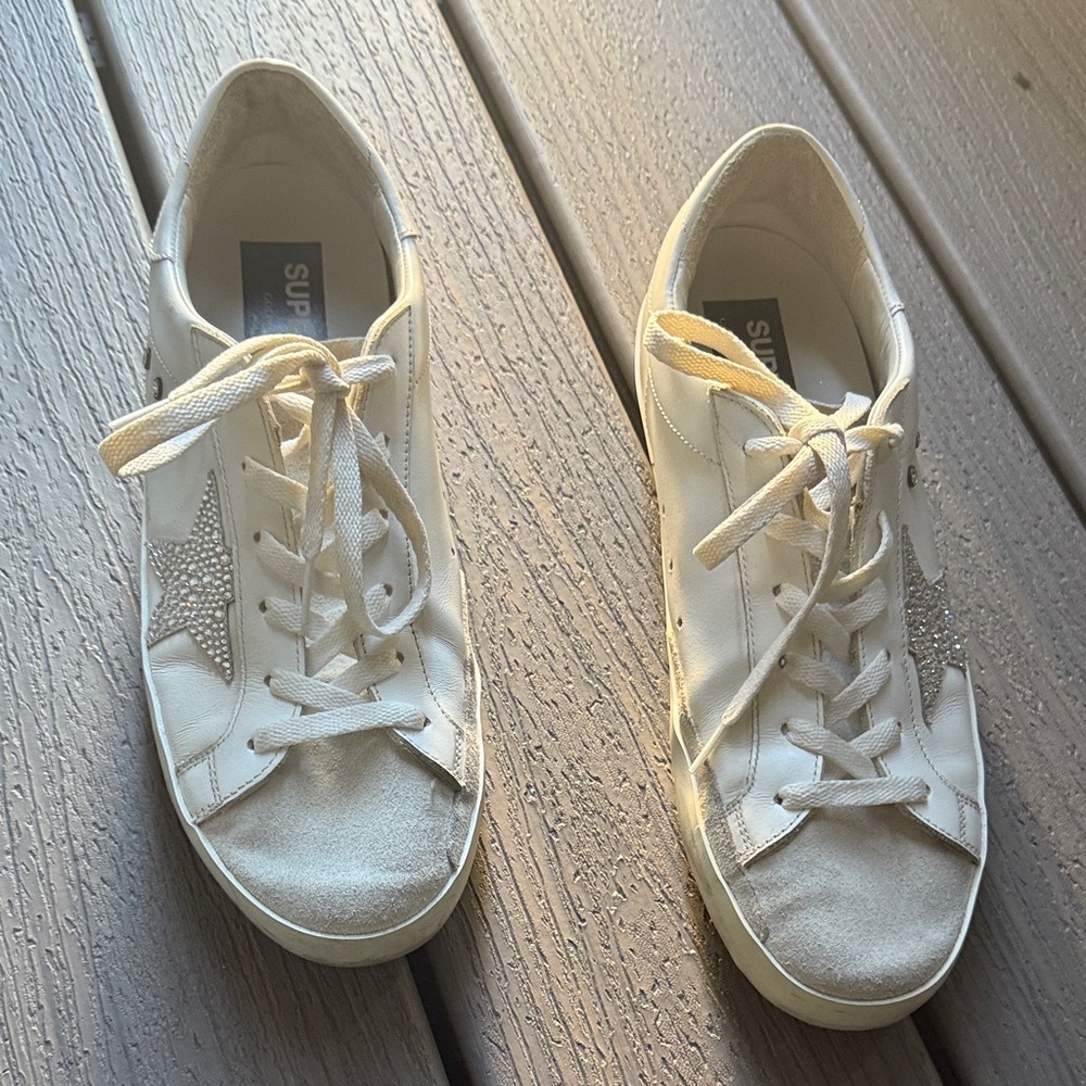 Golden Goose Women’s Super-Star with Swarovski crystals White Sneakers Size 42 - Picture 3 of 16